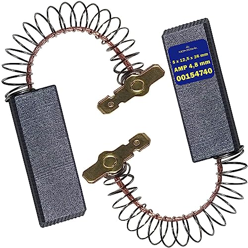2 Piezas Escobillas Carbon para Motor Lavadora 5 x 12,5 x 36 mm 00154740 para Bosch Garantía de 10 Años - MONTERAL