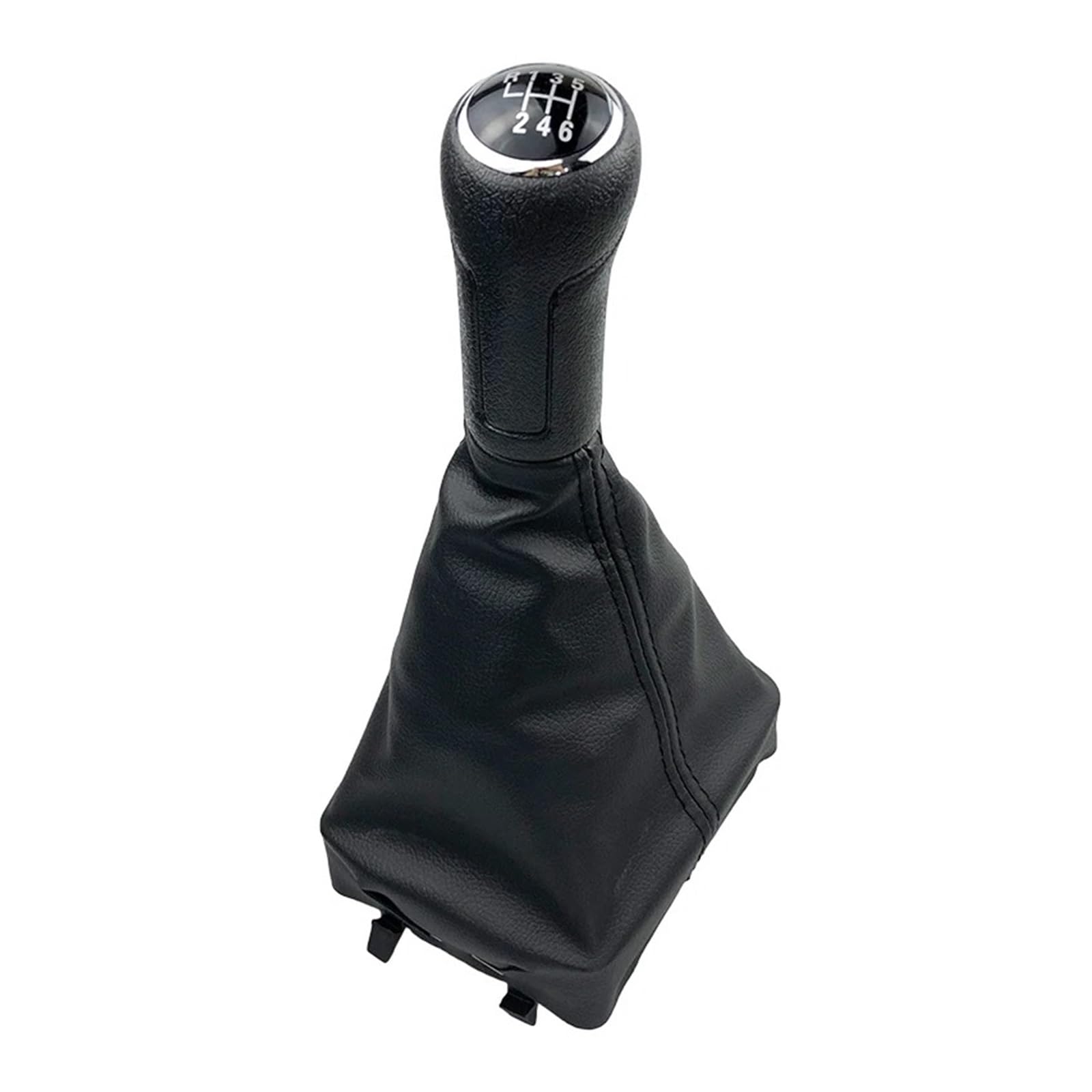 Vavgkdkpzb 6 Speed Black Black Shifter Lever Handle For Vw For Polo 9N 9N2 9N3 2001-2009 Car Gear Shift Knob Lever Shifter Gaiter Boot Cover(6 Speed Black Black)