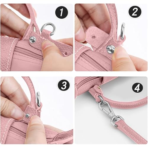Image of Bag Leather Strap Replacement Crossbody Shoulder Straps for Mini Bag Pouch, No Damage Conversion Kits Accessories xs strap pink (MINI-Pink-S)