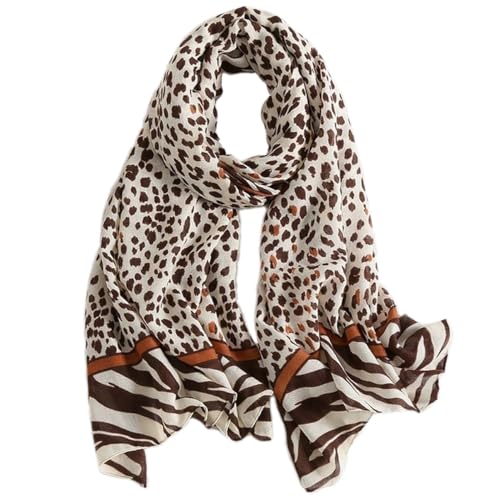Belsen Leopard Lightweight Cotton Blend Scarf for Women Fashion Neck Scarves Shawl Wrap