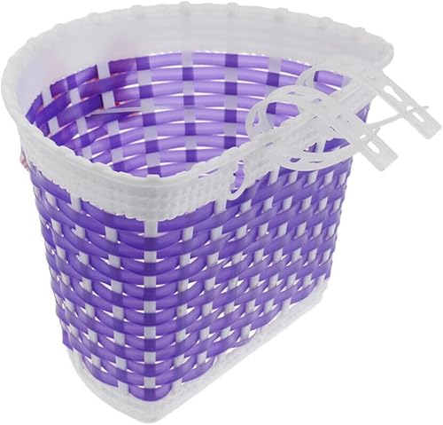 Miniatura 4 de Cesta de bicicleta para niños, cesta de mimbre para manillar de bicicleta para niños y niñas, cesta de triciclo pequeña delantera para niños