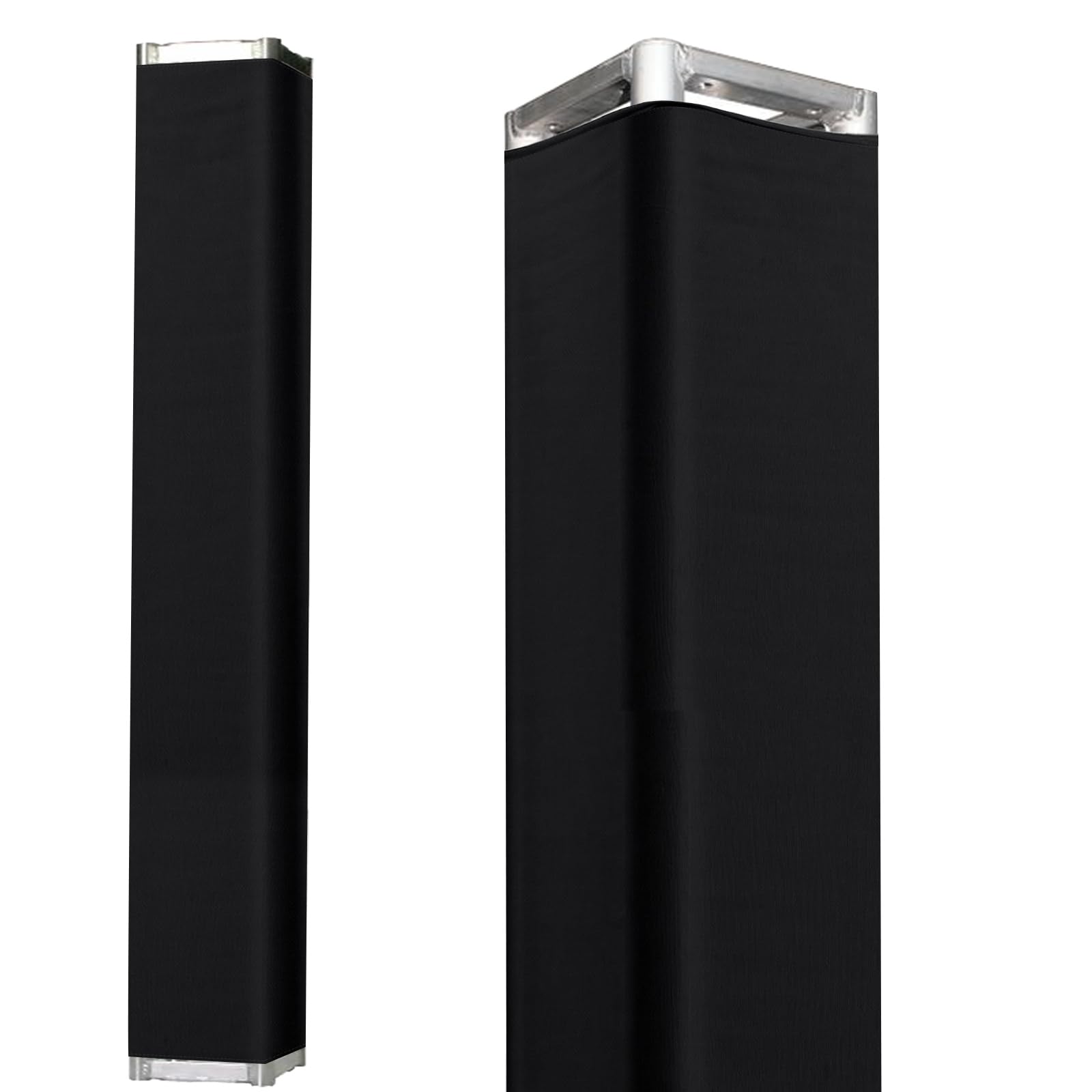 Photo 1 of 2PCS Thick Black Truss Cover - High Elasticity Scrim Sleeve for 6.56 ft x 12 in Box Truss - Ideal for Wedding, Performance,Concert Decorations