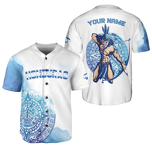 Camiseta personalizada de béisbol Honduras para hombre y mujer miniatura 1
