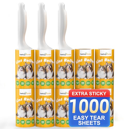 Image of Extra Sticky Lint Roller for Pet Hair, 1000 Sheets, 3 Handles