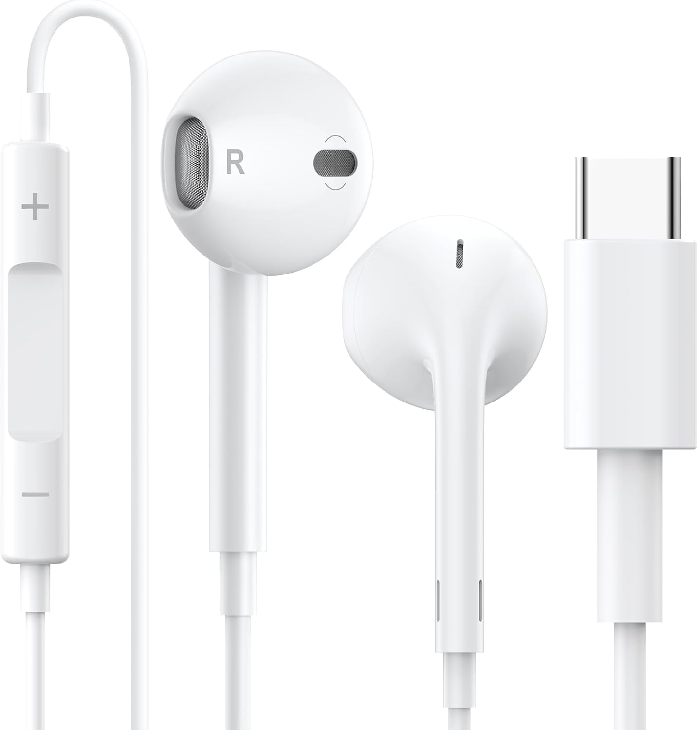 Original Type-C Earphones for iPhones 16/16 Plus/16 Pro/16 Pro Max, 15/15 Plus/15 Pro Max, iPad & Android, Wired Headphones with Mic, Stereo Sound-image-22