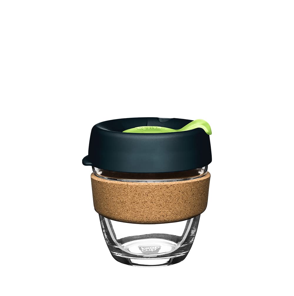 KeepCup Reusable Coffee Cup - Brew Tempered Glass and Natural Cork, S 8oz/227ml - Deep