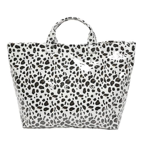 Image of Large Tote Bags for Women PVC Clear Totes Bag Plastic Carry All Bag Kraft Paper Shoulder Handbag Hobo for Work Travel