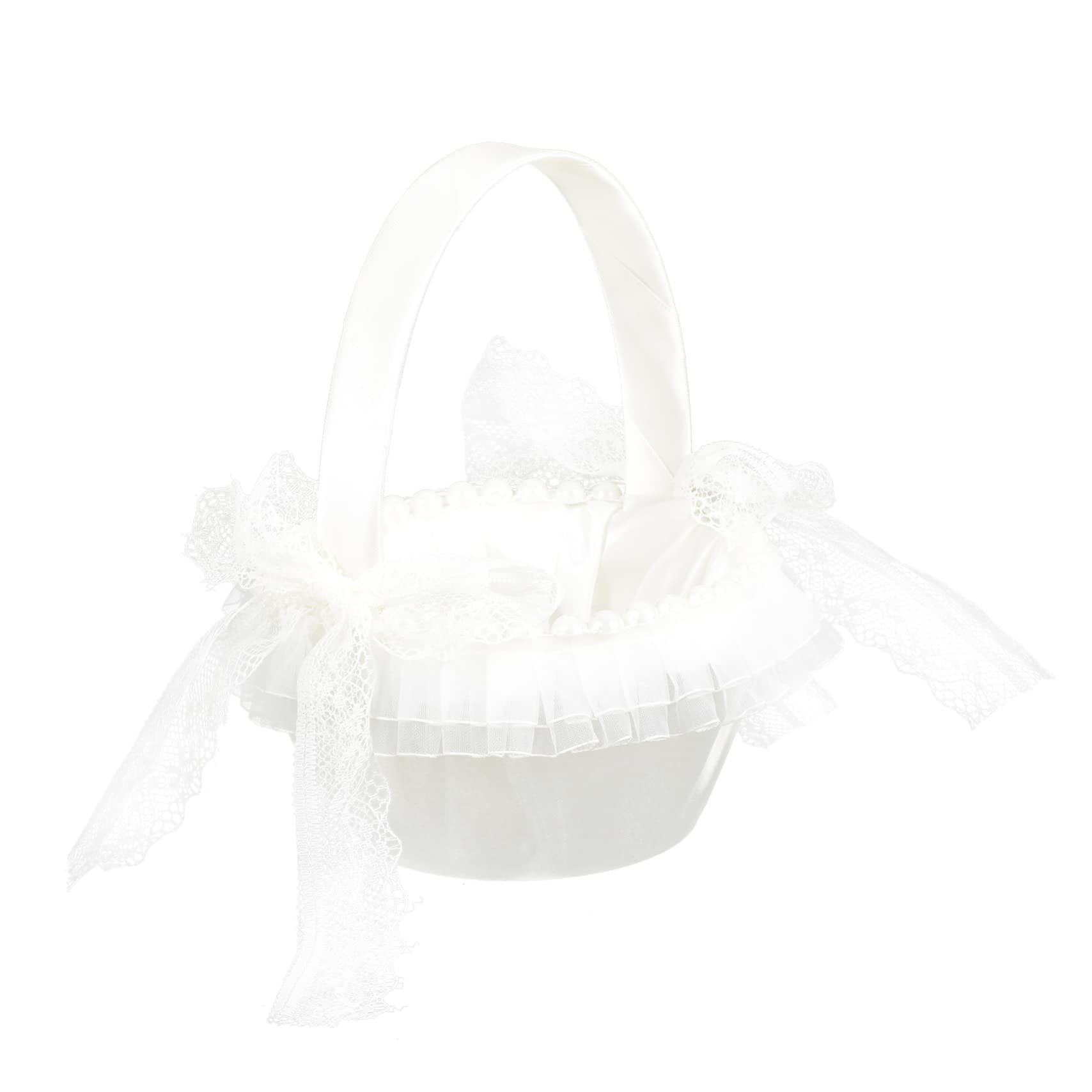 STOBAZA 5stücke Hochzeitsblumenkorb Mit Spitze Und Satin Für Blumenkinder Und Hochzeitszeremonien Eleganter Dekokorb Für Blumen Und Konfetti Für Feiern Und Anlässe