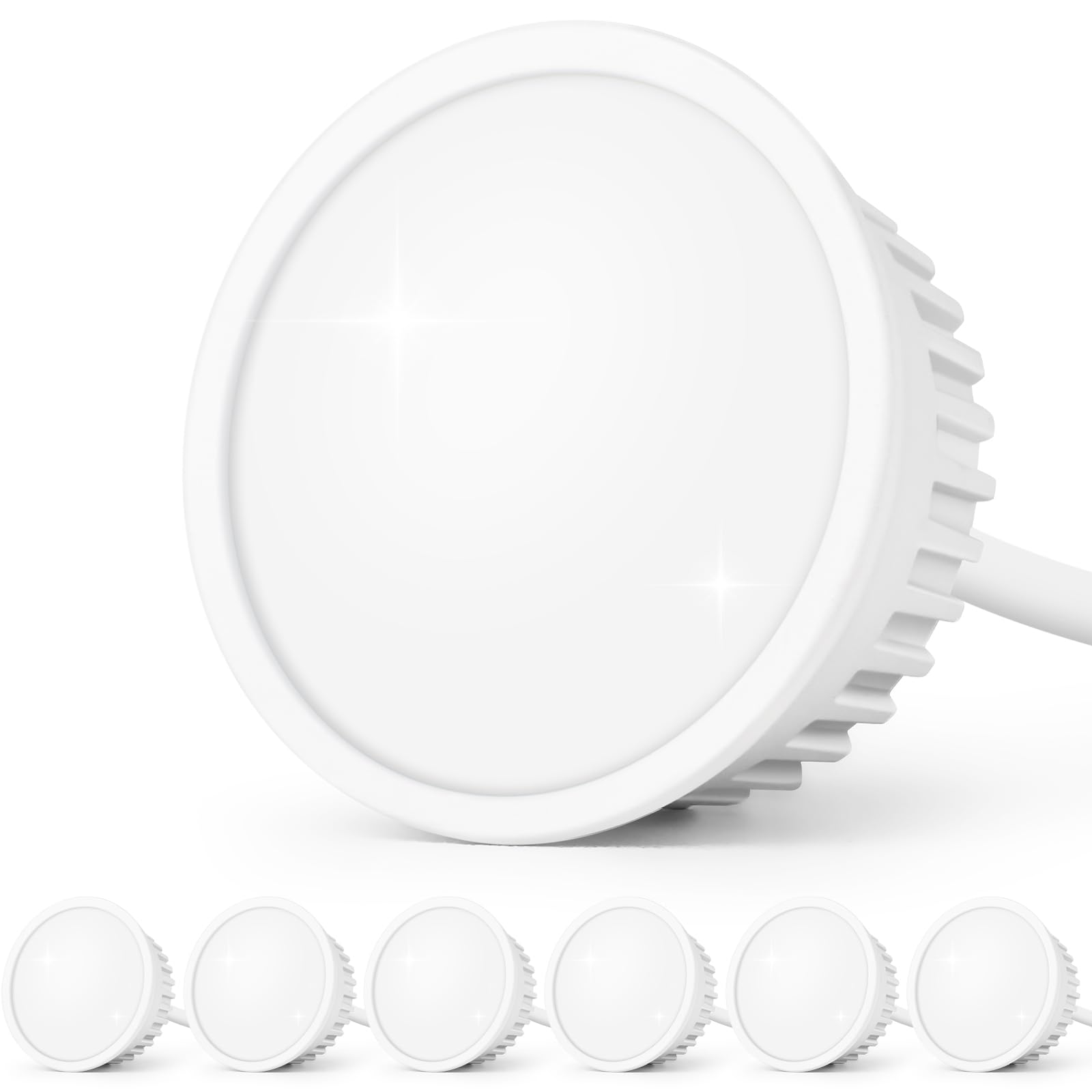 GeyouLux LED Module 230V Ultra Flat ø50x23mm for Recessed Spotlights Surface-Mounted Spotlights - 5W 500LM IP44 120° Beam Angle 2700K Warm White - Replacement MR16/GU10 Light Bulbs - 6er Set