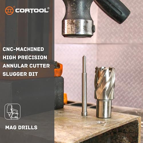 Cortador anular HSS M2 profesional de 1" y vástago Weldon de dos planos 4