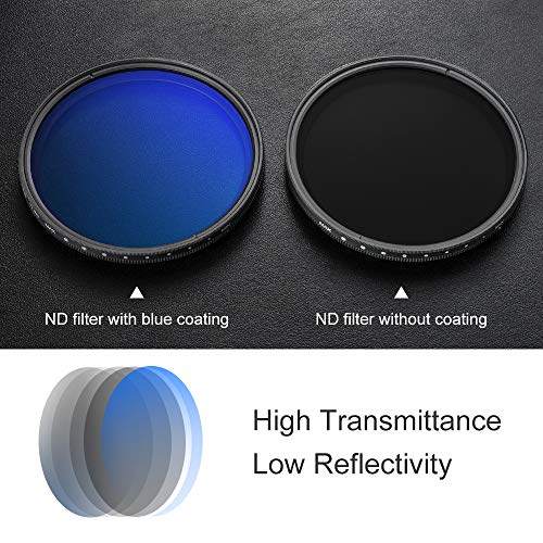 Image of K&F Concept 77mm Variable ND Filter ND2-ND400 (1-9 Stops) with Putter HD 28 Multi-Layer Coatings Import AGC Glass Adjustable Neutral Density Filter for Camera Lens