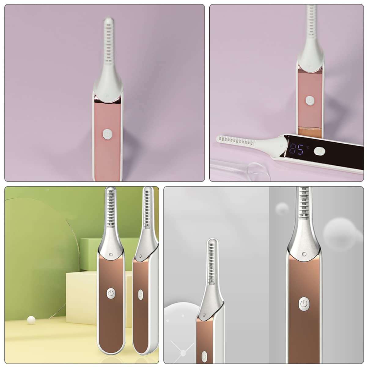 MAGICLULU Lot De 2 Mini Recourbe-cils Électriques Chauffants Pour Femmes Et Filles Faciles À Transporter Et À Utiliser
