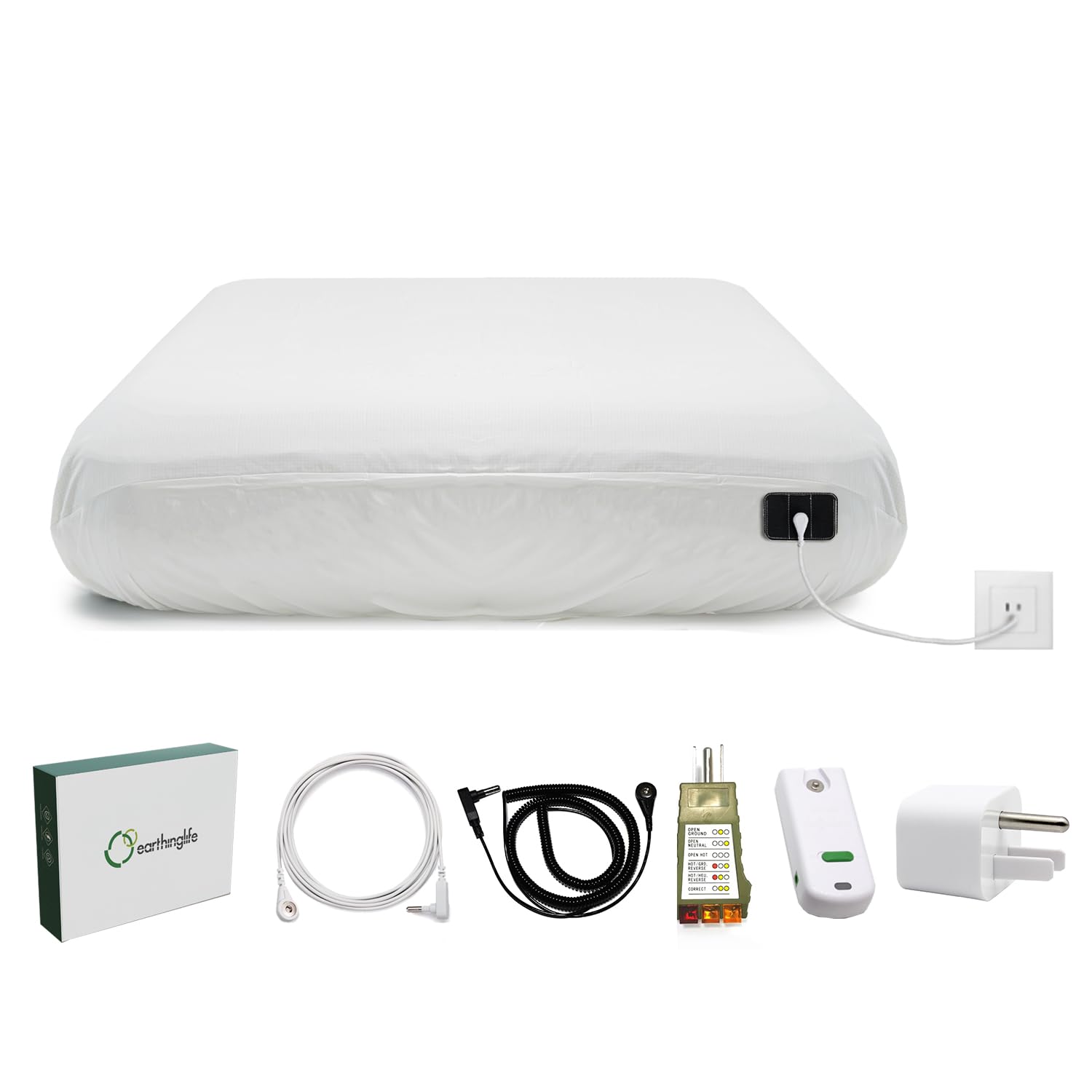 Grounding Fitted Sheet Kit Connect to The Earth's Energy 15inch Depth Pocket Grounding Bed Sheets for Earthing