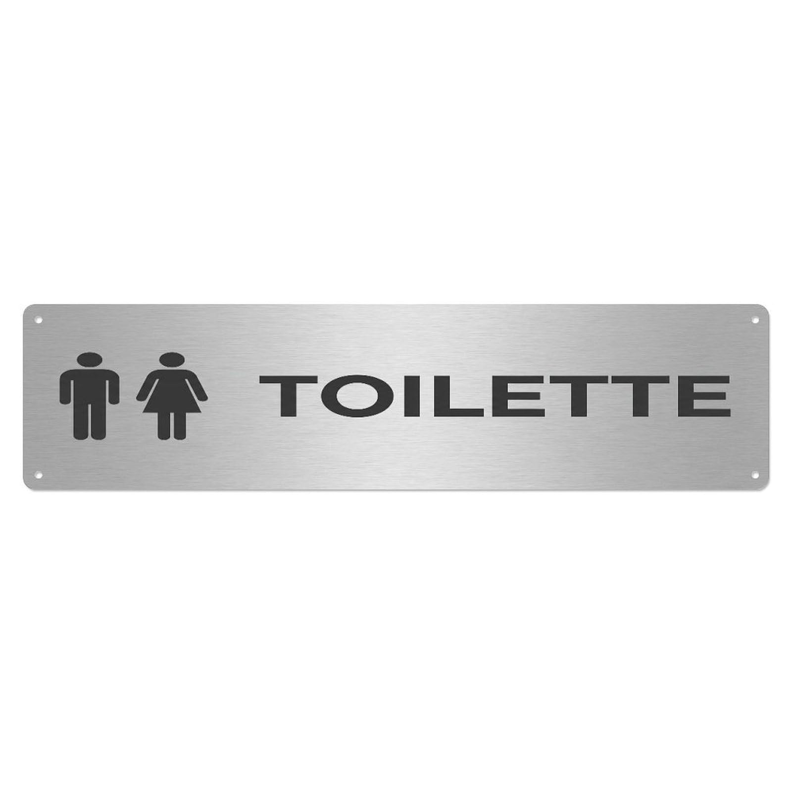 Brushed Bold Cafe Washroom Toilet(WC) Door Metal Tin Skinny Sign Plaque Wall Decor for Cafe, Club Bar, Office, Home Garden Metal Poster 4x16Inch