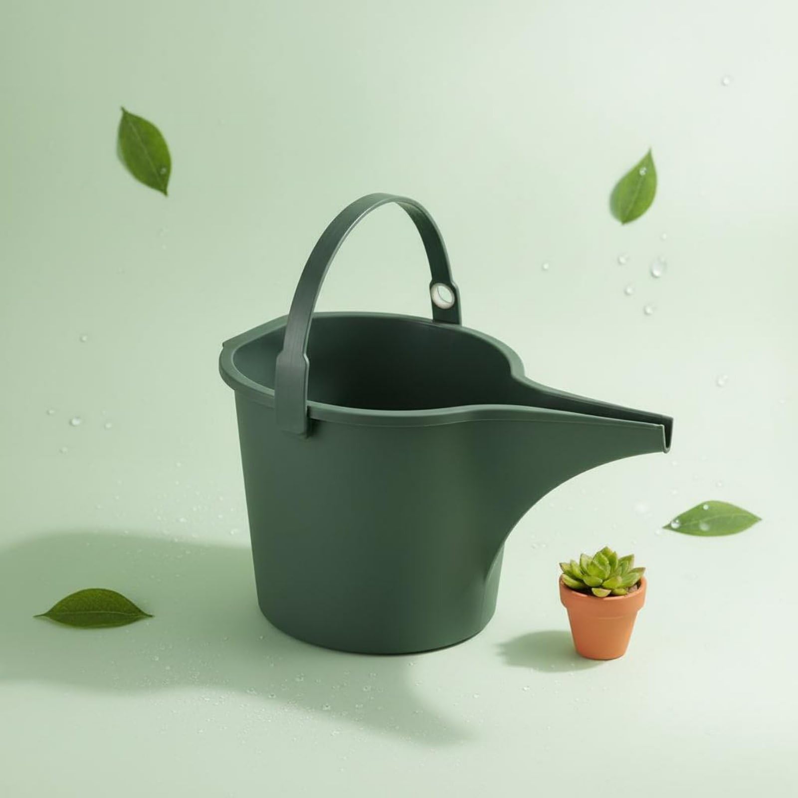 Arrosoir 8 L Jardin Plantes Ergonomique Grande Capacité Moins de Recharges Matière pour Usage Extérieur Adapté aux Balcons Patios Jardinières Verts, Vert Armée