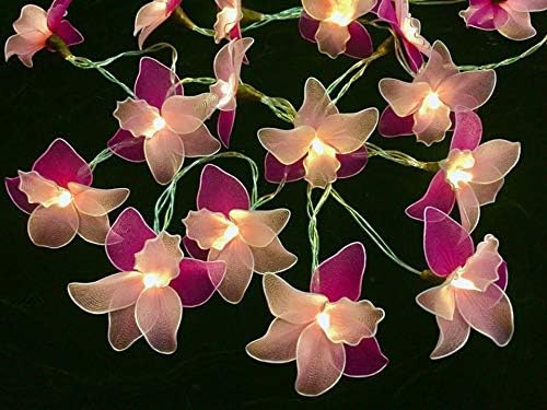 Orchid Flowers String Lights 20 LED Battery Fairy Lights for Home Party Decoration Valentine's Day, Wedding, Room, Garden, Christmas, Patio, Festival Party Decor.