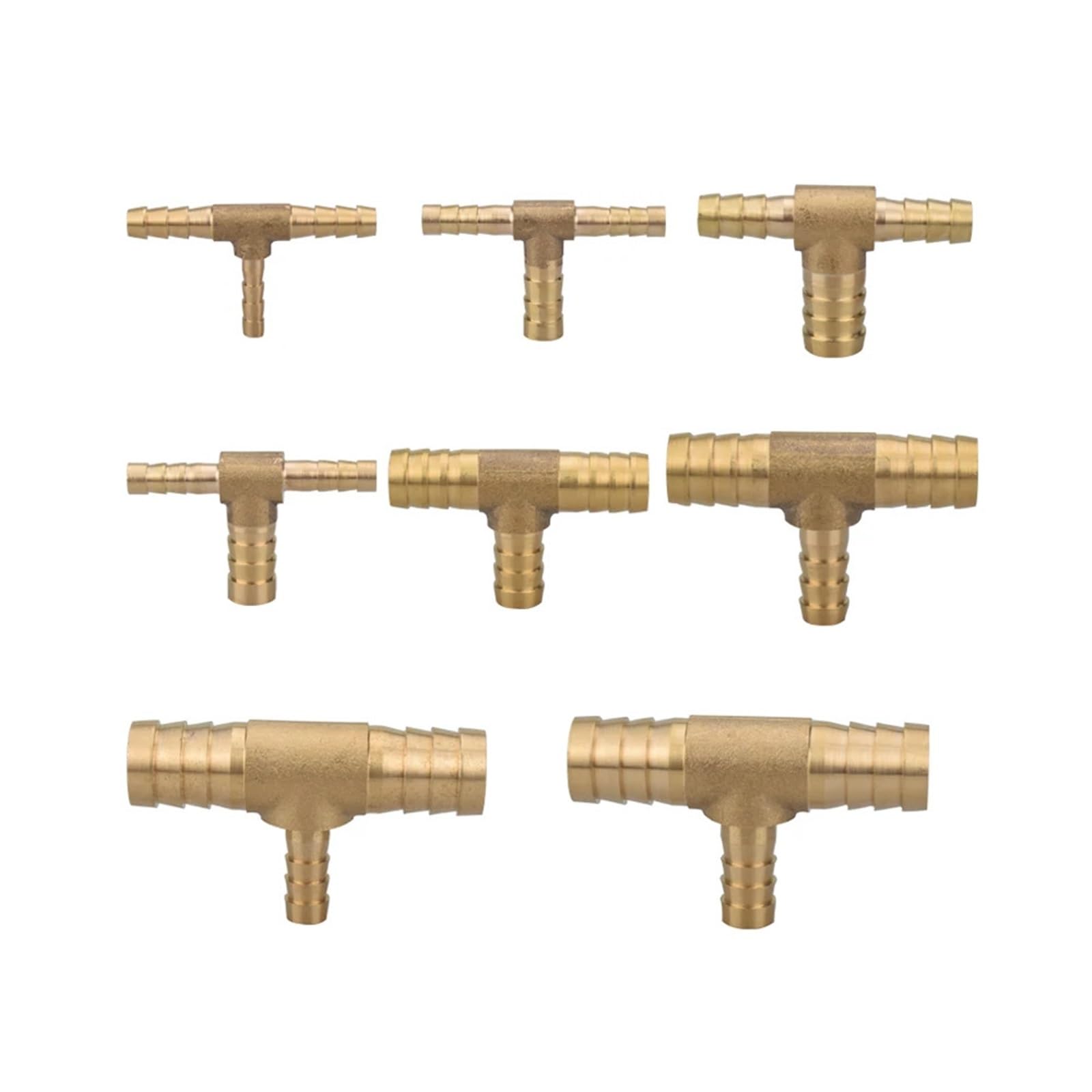 4 5 6 8 10 12 14 16 19mm Raccordo portagomma a T a 3 vie in ottone, raccordo divisore(19-19-19mm,5 pcs)