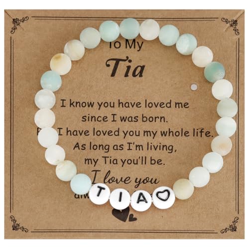 Kivosliv Tia Jewelry for Women from Niece Nephew Best Aunt Birthday Mothers Day Gift for Tia