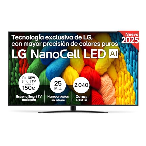 LG NanoCell 75NANO81A6A Smart TV 75' 4K UHD HDR webOS WiFi Bluetooth HDMI