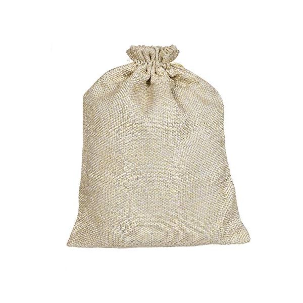 Kuber Industries Jute Potli Bags for Return Gifts with Drawstring|Pack of 4 (Gold) - Image 6