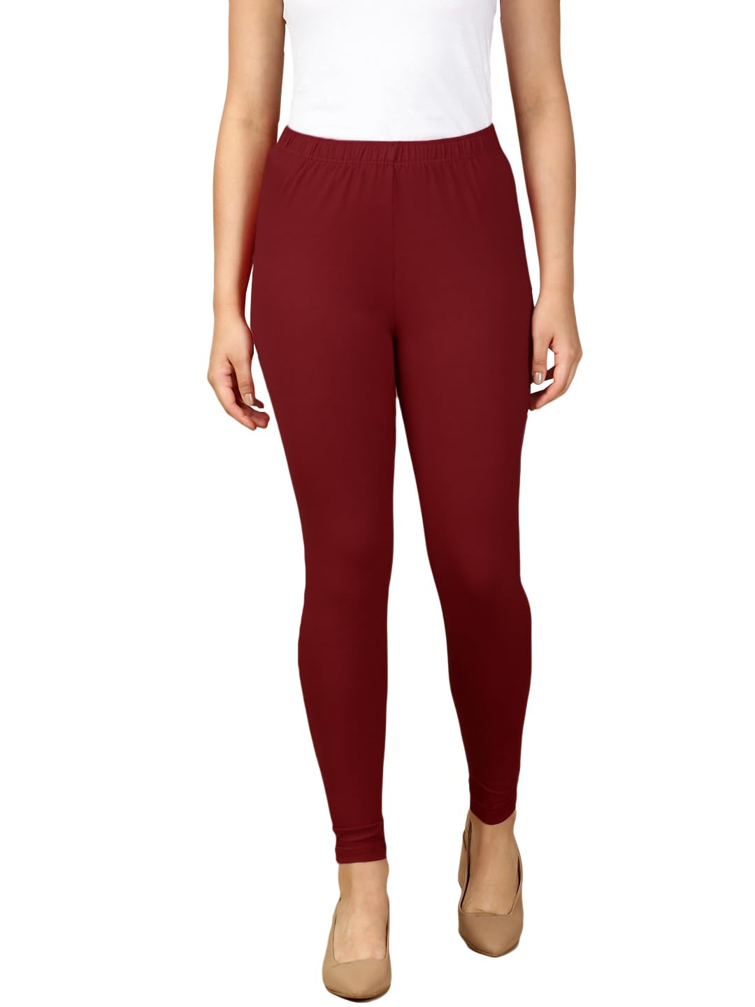 lux cozi PYNK Women's Cotton Lycra Solid Ankle Length Leggings| Ankle Length Leggings for Women - Free Size-picture-39
