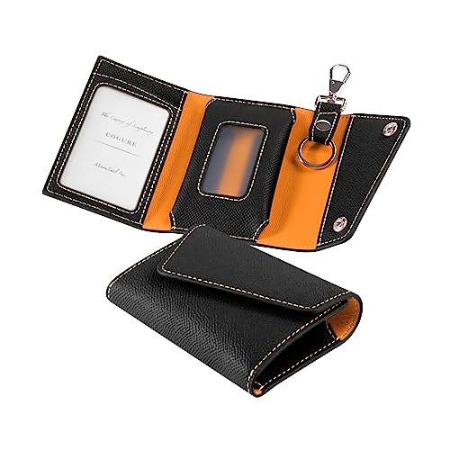 [COGURE] コグレ スマートキーケース 本革 ヨーロピアンエンボスレザー 透明窓 スマートキーホルダー カード入れ ギフトボックス付き ブラック【Black】