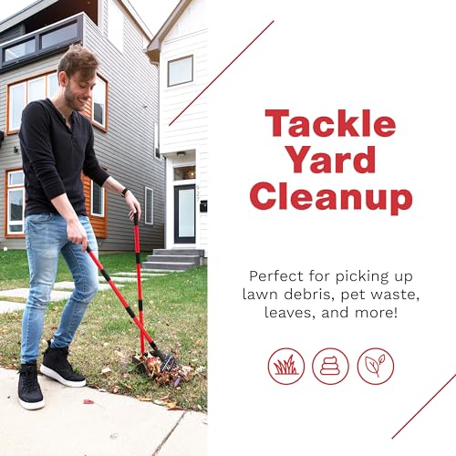Image of Pawler Pooper Scooper for Large Dogs and Small Dogs, Metal Poop Scooper Set with Long Handle Rake and Heavy Duty Tray for Yard, Grass, Dirt or Gravel, Heavy Duty Aluminum Poop Picker Upper