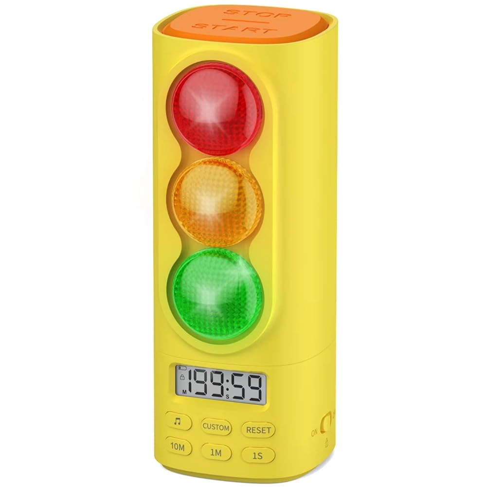 IJSDNVJNDX Kids Digital Visual Timer with Signal Light LCD Display New 200 Minute Countdown Stopwatch Time Management Tool A