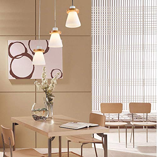 Granja nórdica lámpara de techo de madera de 3 luces para iluminar mesas de comedor oscuras 5