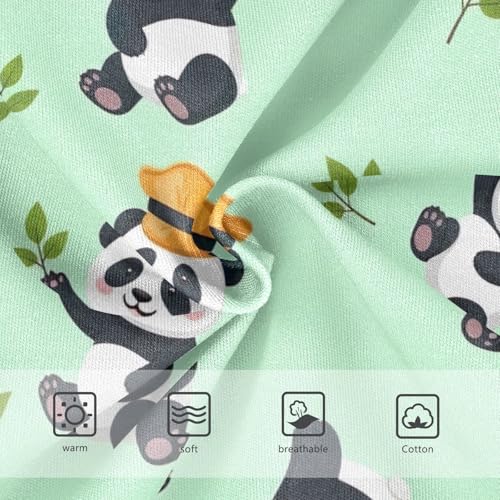 CHIFIGNO Boys Underwear Cotton Briefs Soft Printed Kids Boys Briefs Underwear, Cute Cartoon Pandas Green3