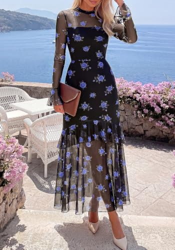 Image of BTFBM Elegant Wedding Guest Dress Long Sleeve Maxi Dresses for Women