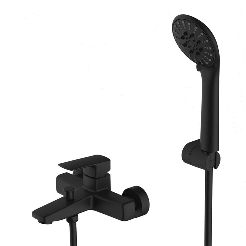 Ensemble de douche de baignoire mural avec robinet de bain noir et froid