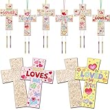 12 Pack Christian Valentines Wooden Crosses...