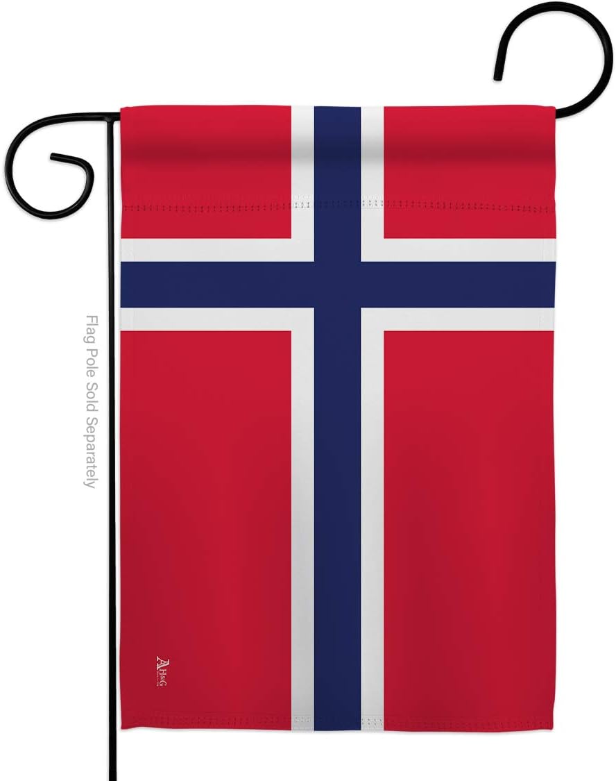 Norway Burlap Garden Flag Set Wall Hanger Regional Nationality Nation International World Country Particular Area Small Decorative Gift Yard House Banner Double-Sided Made In USA 13 X 18.5