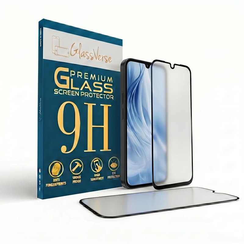 Image of GlassVerse Matte Tempered Glass for Redmi 13C | Anti Glare, Smooth Touch Screen Protector, 9H Hardness, Edge to Edge, Case Friendly, Hassle-less Installation Kit Included. (Pack of 2)