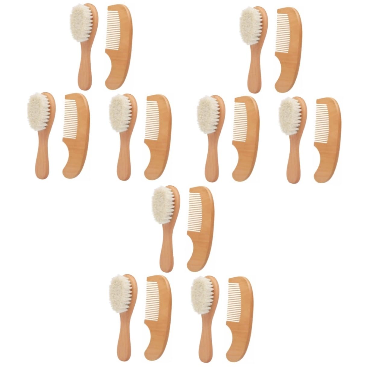 FRCOLOR 6 piezas cepillo de baño para bebés peine bbrush babynestchen kindergling -regalo para bebés recién nacidos peines cepillo de baño madera afeitadora ajuste soporte bambú