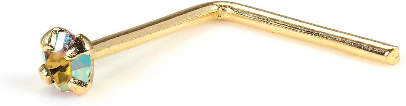 Clou De Nez Courbé Jewellerybox - Or Jaune 9 Carats Avec Zirconium 2mm