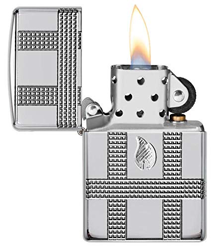 Encendedor Zippo Geometric Design Cromado miniatura 3