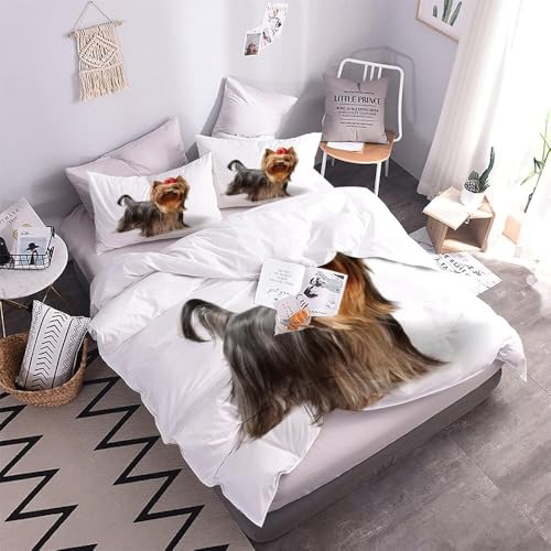 Housse de couette 200x200 3D chien en microfibre douce et durable