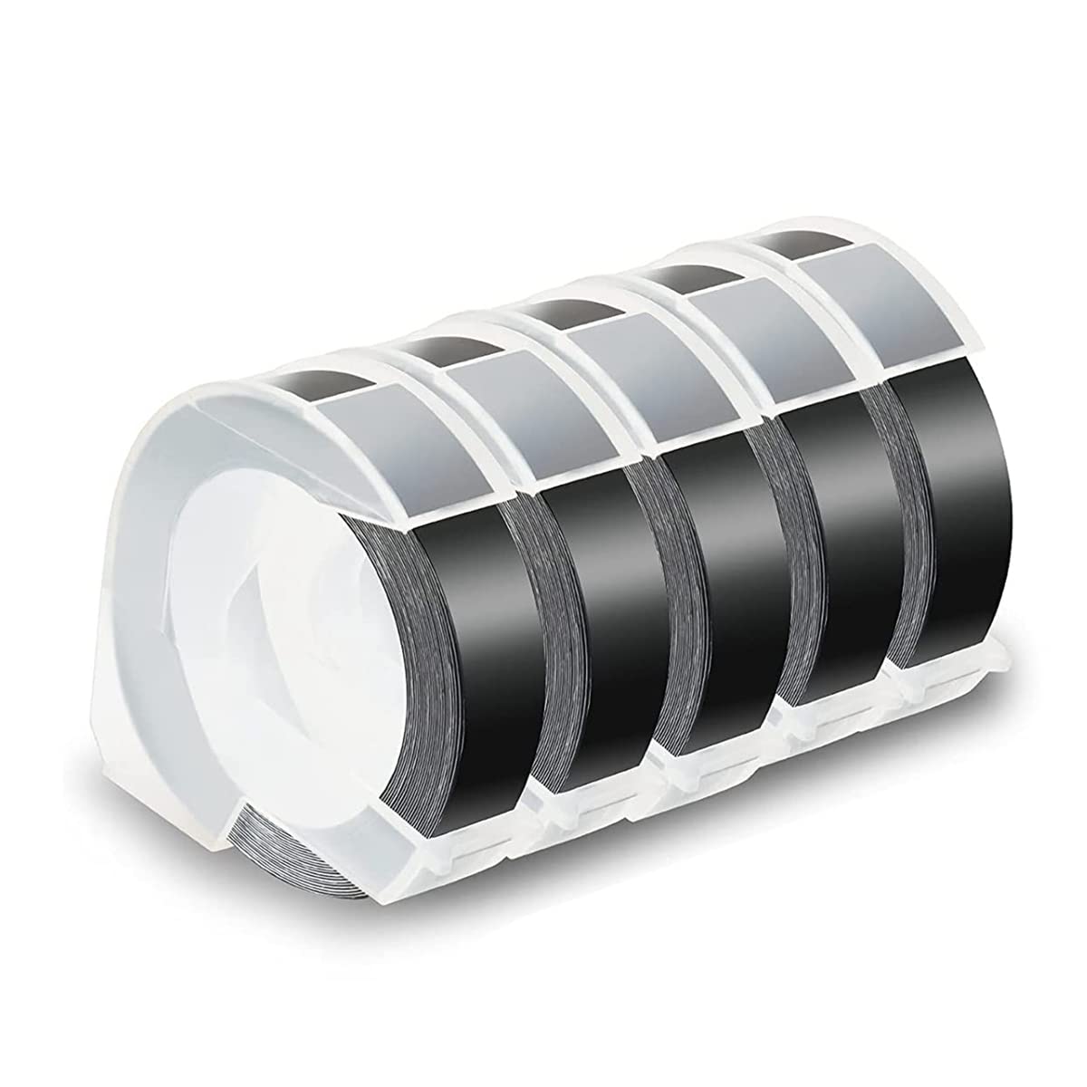 Plmvhpb 5 Pack Label Tape for Embossing Tape 12mm 3D Emboss Labels, White Black for DM1595 Organizer Xpress Pro
