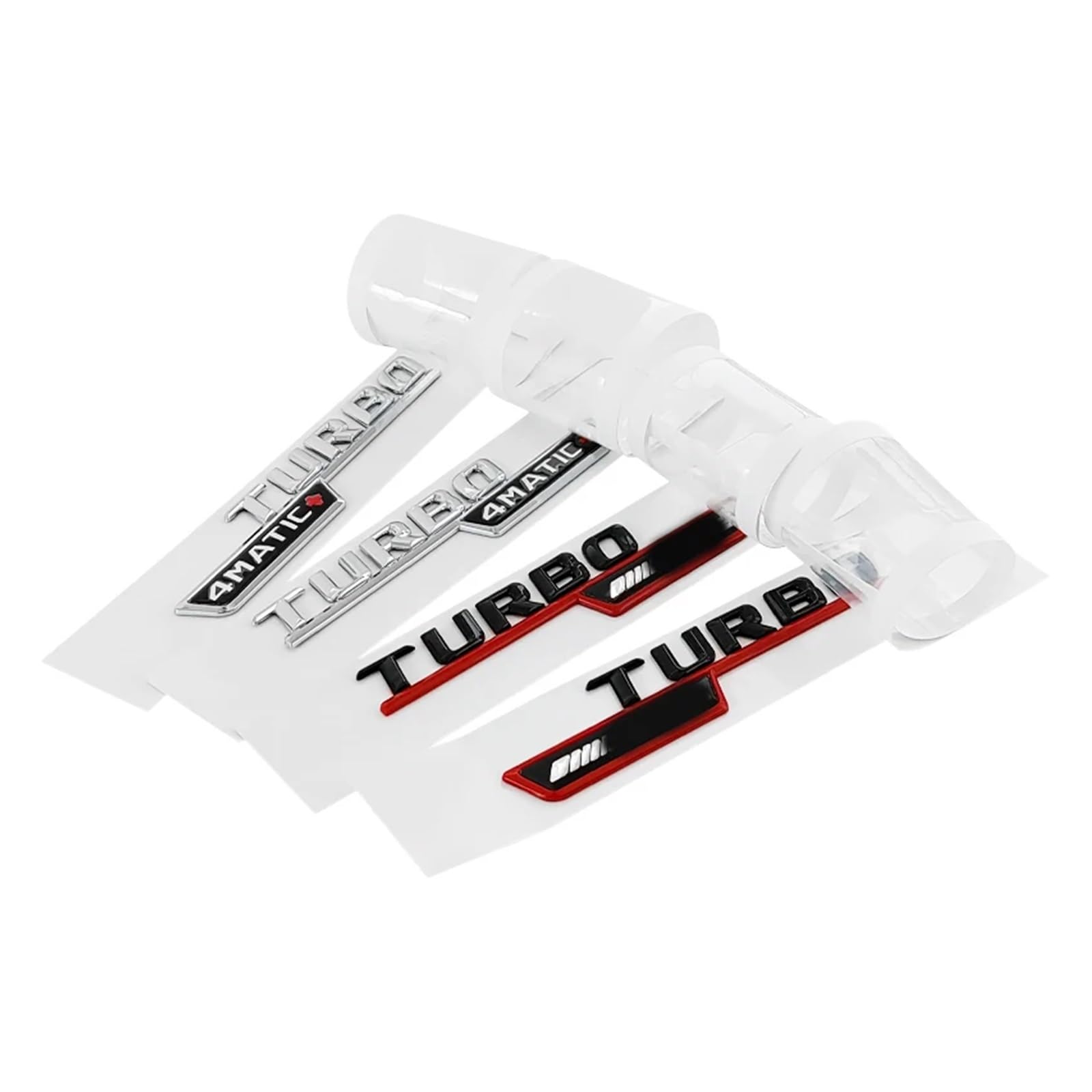 1Pair Turbo 4MATIC Emblem Logo Side Fender-Aufkleber Für AMG A180 W176 W169 A200 A250 A209 A45 W221 A160 GLE CLK,Schwarz