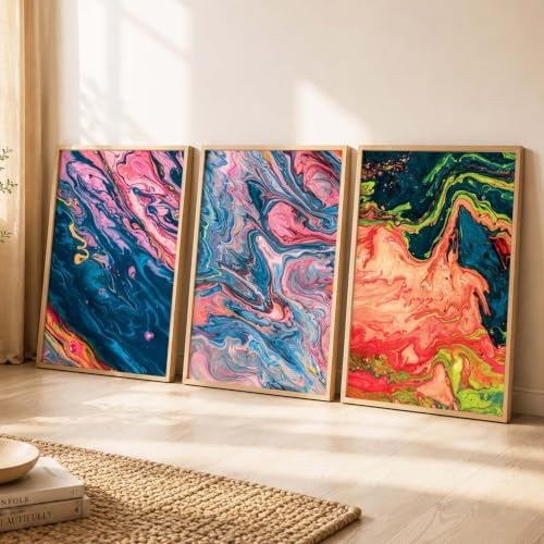 Image of kotart Abstract Wall Art Painting Home Decoration Frame With For Living Room Bed Room Hotel Wall Decor Digital Reprint Engineered Wood Set of 3 (Art 6, 13X17 INCH)