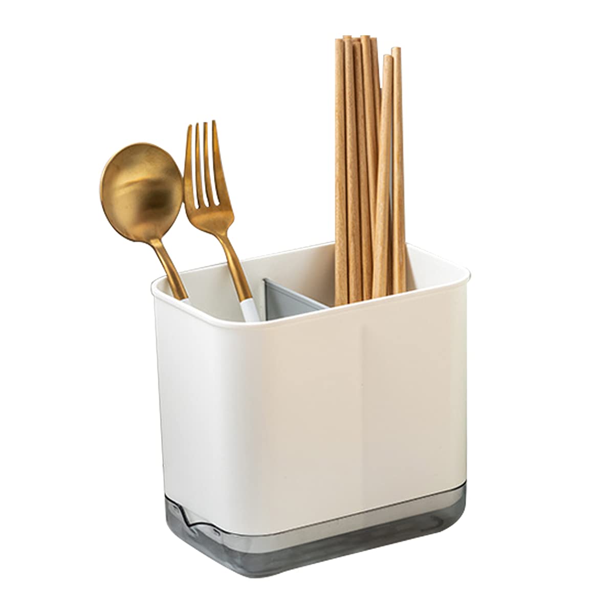 YINENGD Cutlery Racks for Knife Fork Spoon, Drain Holder, Cutlery Holder for Kitchen and Bathroom Storage Plastic PP Tableware Storage Drain Box Sink Cleaning Up (white)