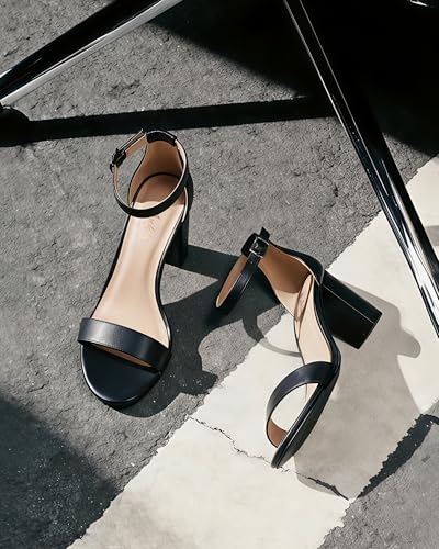 Image of Ankis Heels for Women Open Toe Ankle Strap Chunky Heel Sandals 2.75 Inch