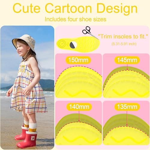 Image of RFUNGUANGO Airtag Shoe Insoles for Kids, Yellow (6.5‑8 Toddler)