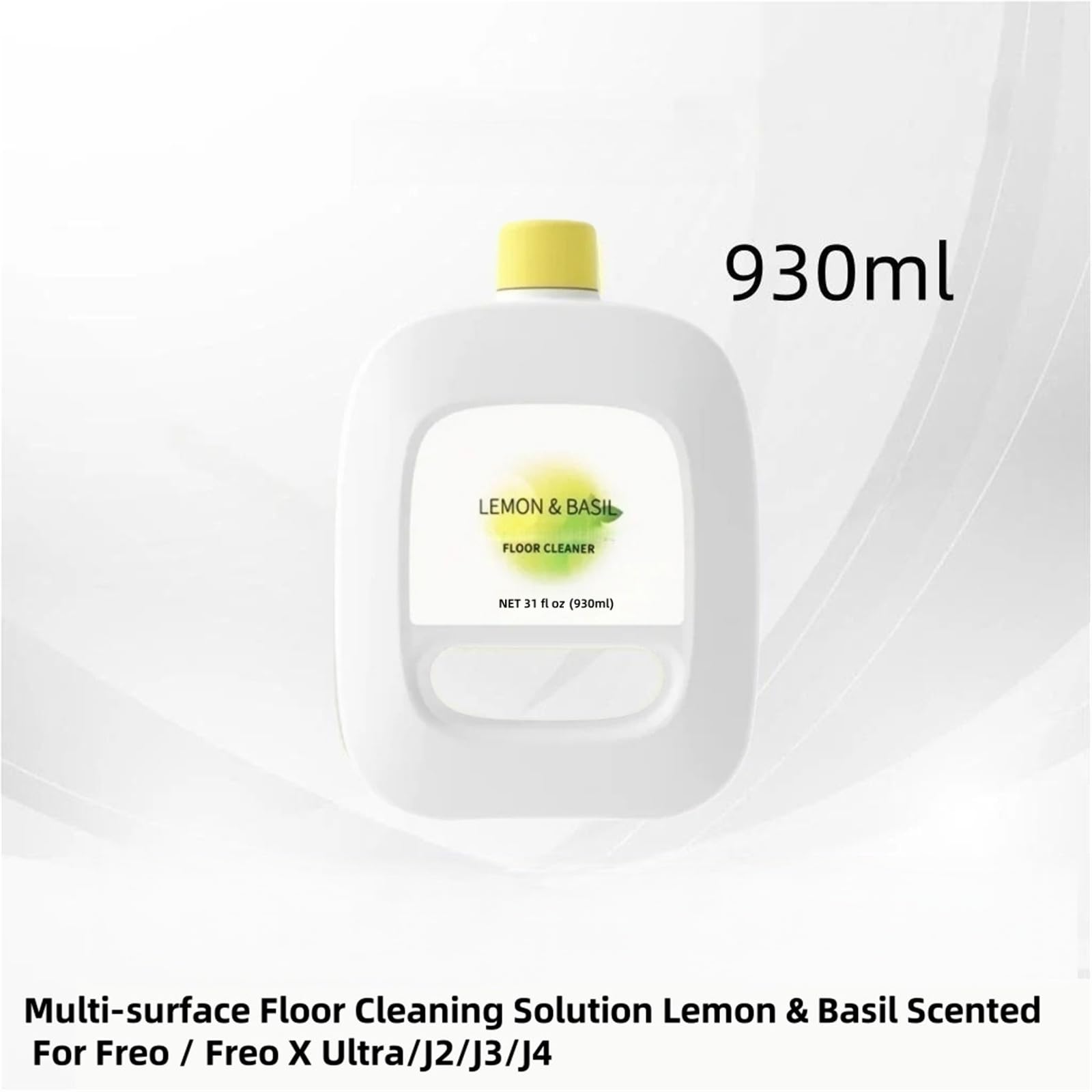 Solución limpiadora multisuperficie for suelos, compatible con Narwal Freo/Freo X Ultra/J4/J3/J2, aroma a limón y albahaca, 930 ml(930mlx2)