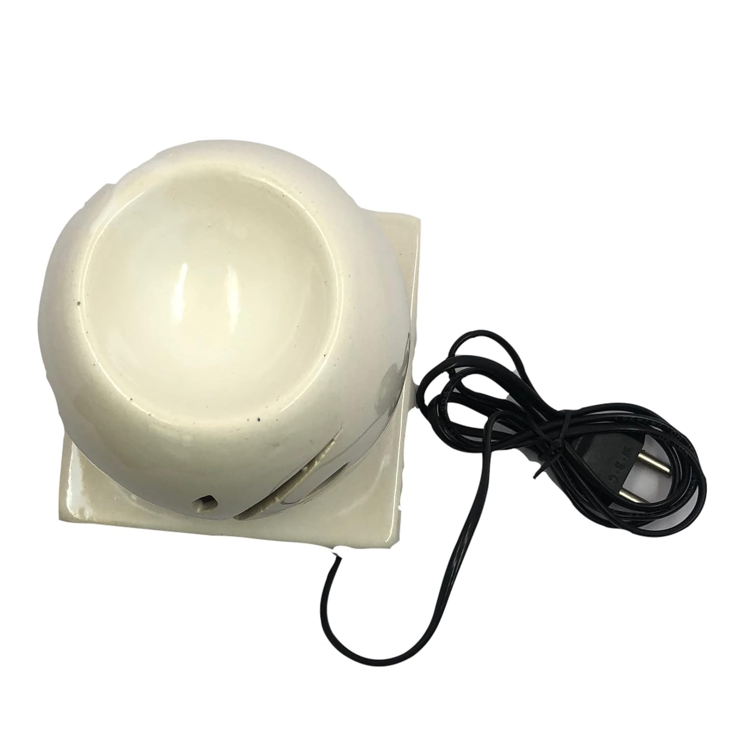 RAJ ROYAL White Oval Shaped Ceramic Electric Aroma Diffuser Essential Oil Burner Air Freshener for Home SPA Office Decor (15 x 12 cm, White) - Image 3 thumbnail