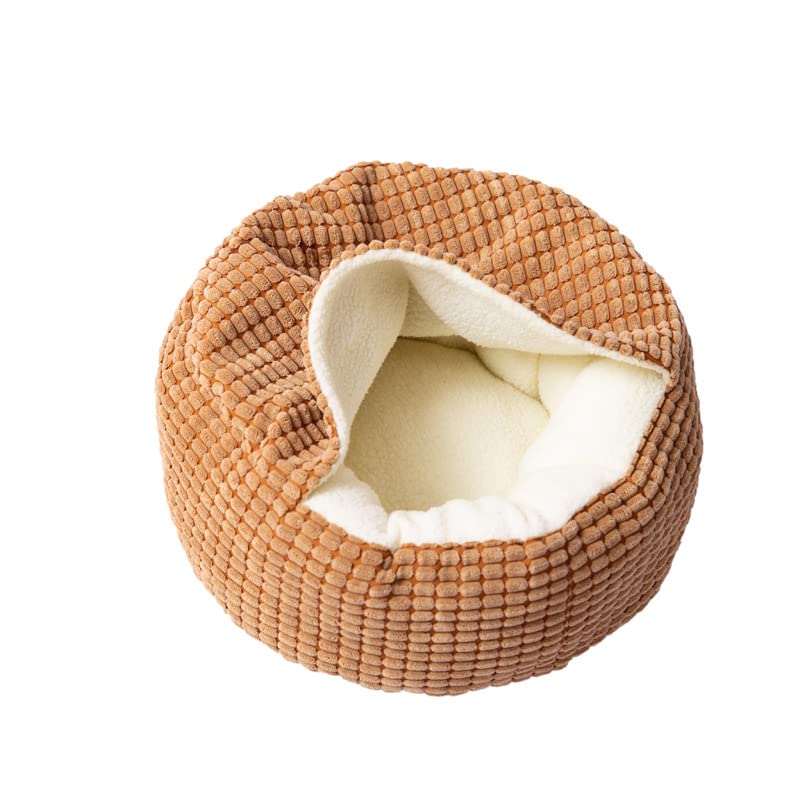 MIXJOY Donut-Hundebett – Rund, Weiches Plüsch, 58,4 Cm, Rutschfeste Unterseite, Mit Decke, Für Kleine Hunde