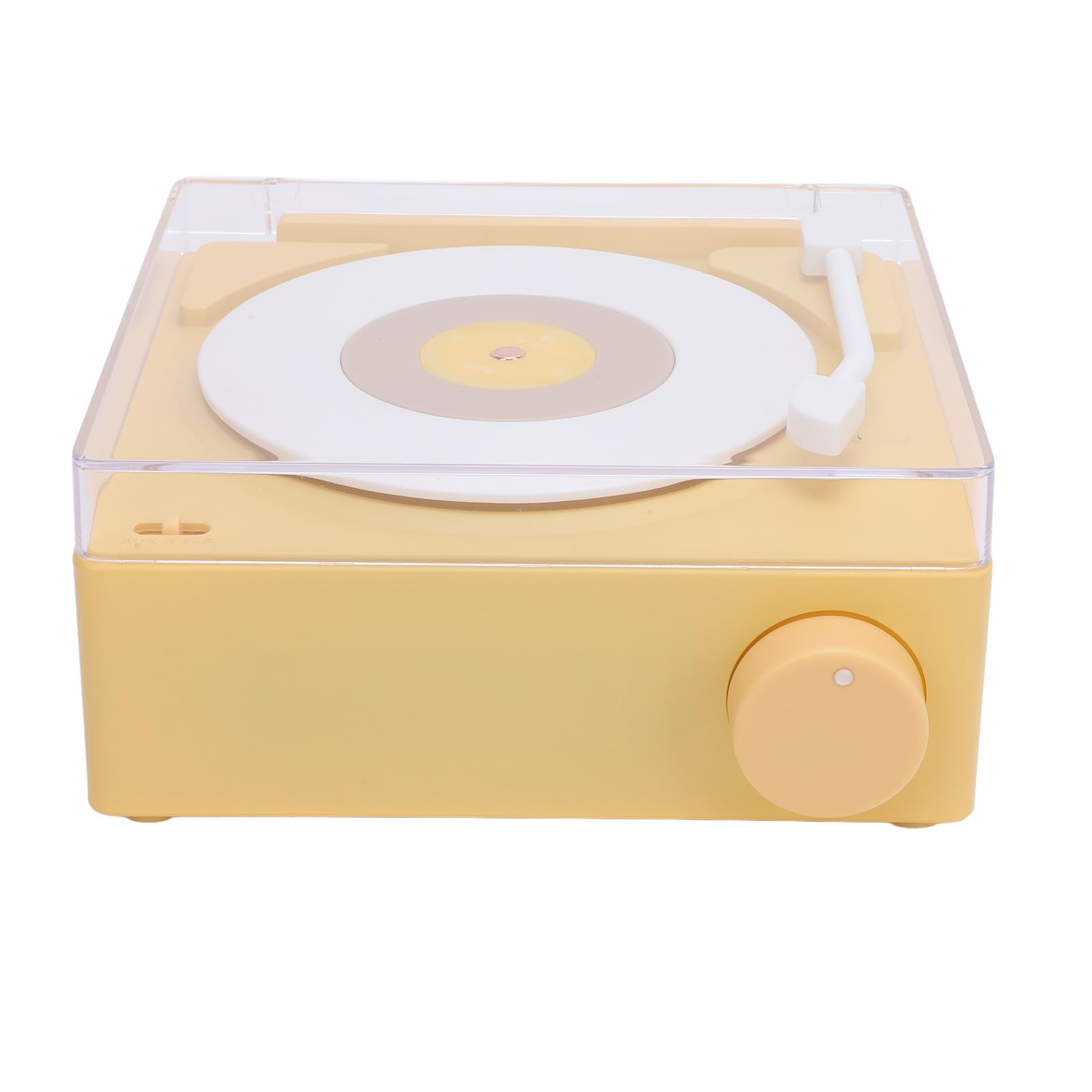 SIXRUN Altavoz Bluetooth con Tocadiscos, Altavoz Inalámbrico ABS con Reloj Despertador, Batería Integrada de 1200 MAh, Compacto de 15,5 X 6 X 13 Cm para el Hogar, Dormitorio, Escritorio, Oficina