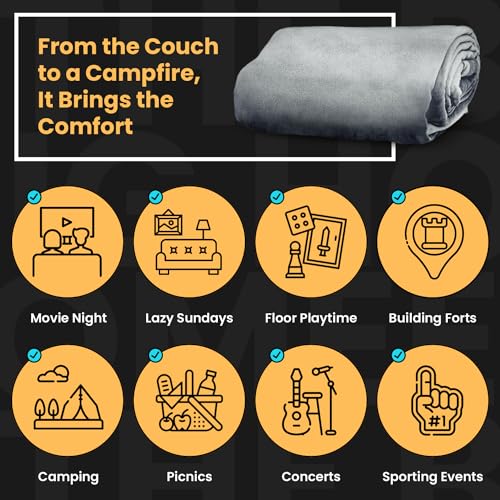 Image of HomeSmart Products Oversized Blanket - 12.5x8.5 Feet - Giant Family Blanket, Huge Throw for Multiple People, Soft & Cozy